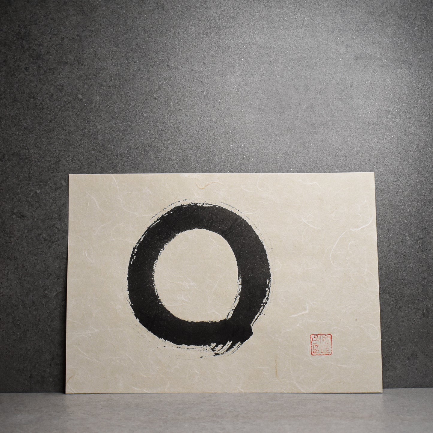 Original Calligraphy Art: Landscape Washi Enso