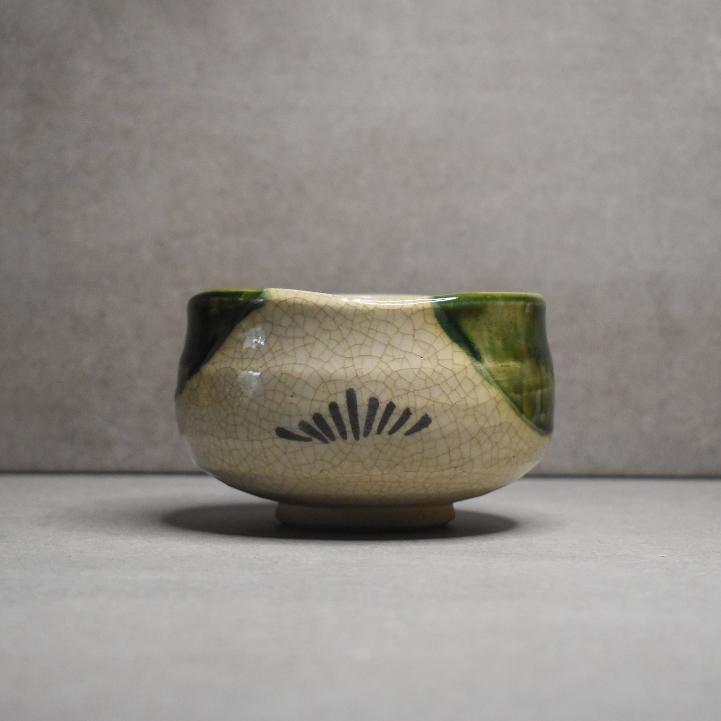 Vintage: Ao-Oribe Chawan from Kikyoya kiln