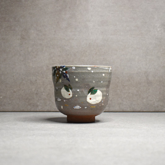 Vintage Kyo-yaki Snow Rabbit Chawan